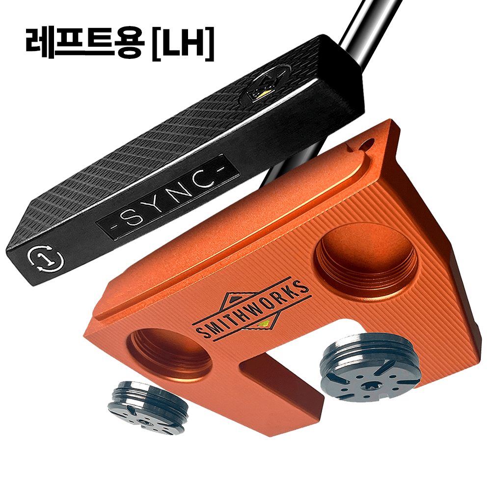 스미스웍스 제로토크 퍼터 SYNC-2 싱크 골프퍼터 말렛 오렌지 왼손용